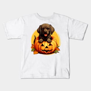 Labrador Retriever Dog inside Pumpkin #2 Kids T-Shirt